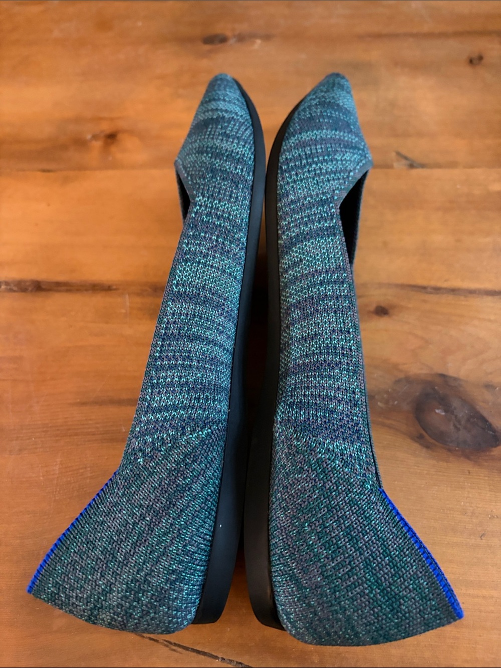 Rothy's Pointed Knit Flats in Aqua heather size 10 - Picture 5 of 9